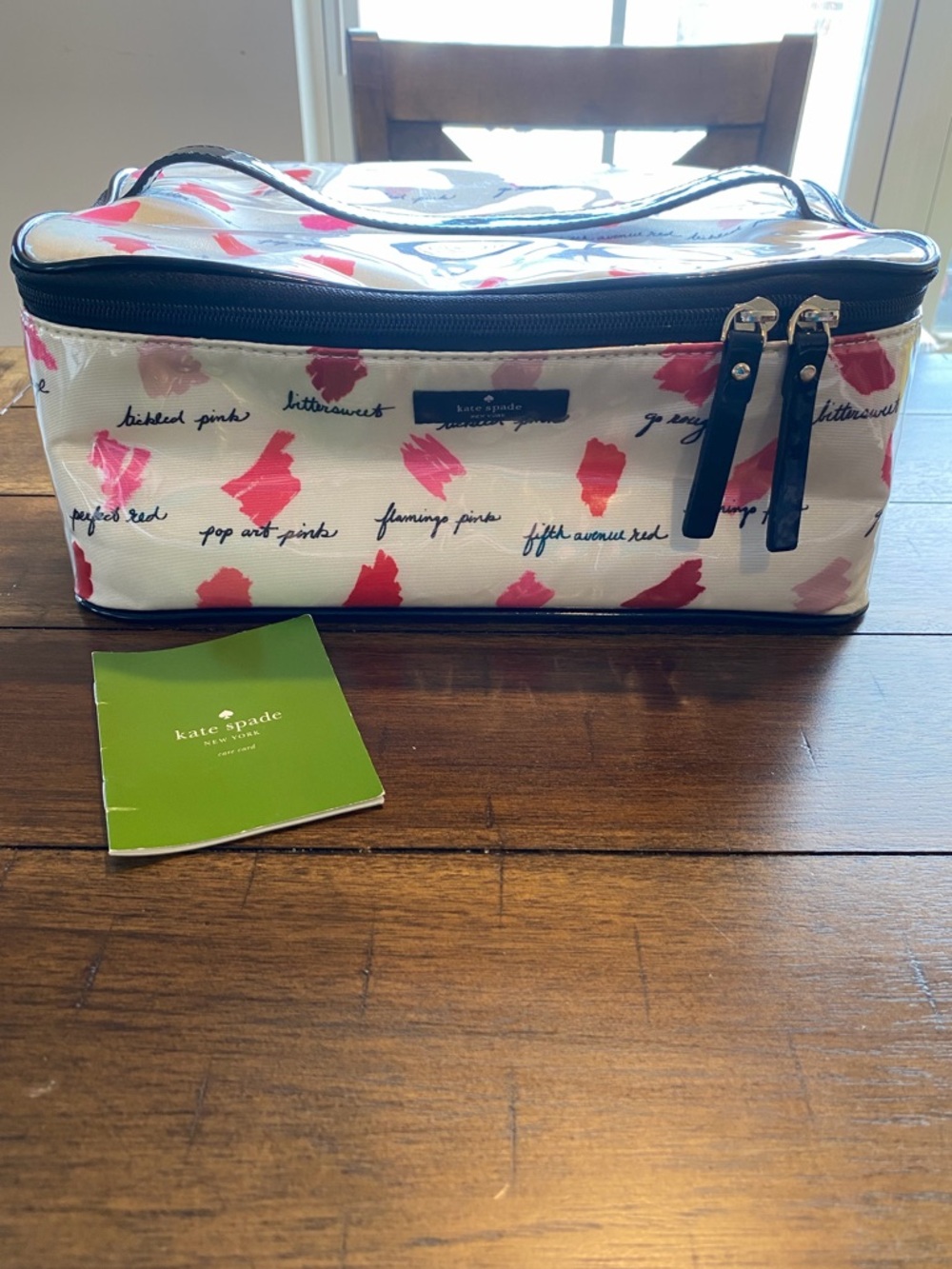 Kate Spade VGUC Large Colin Lipstick Swatch Cosmetic Bag